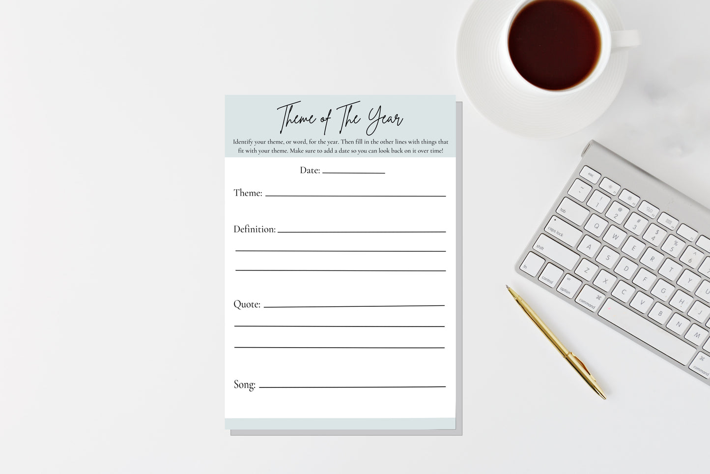 Theme of the Year Worksheet: Set Your Intention for the Year Ahead