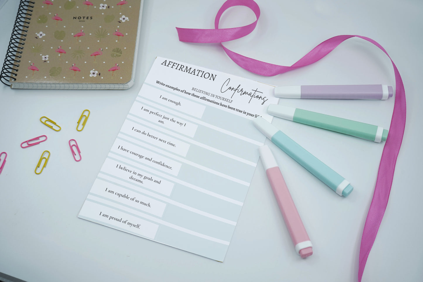 Believe in Yourself: Digital Affirmations Worksheet