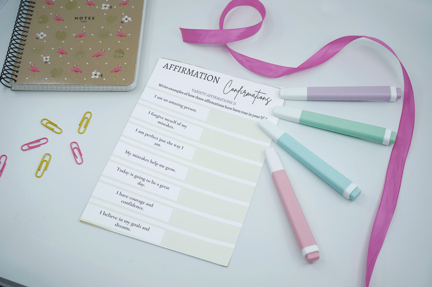 Variety Affirmations II: Digital Affirmations Worksheet