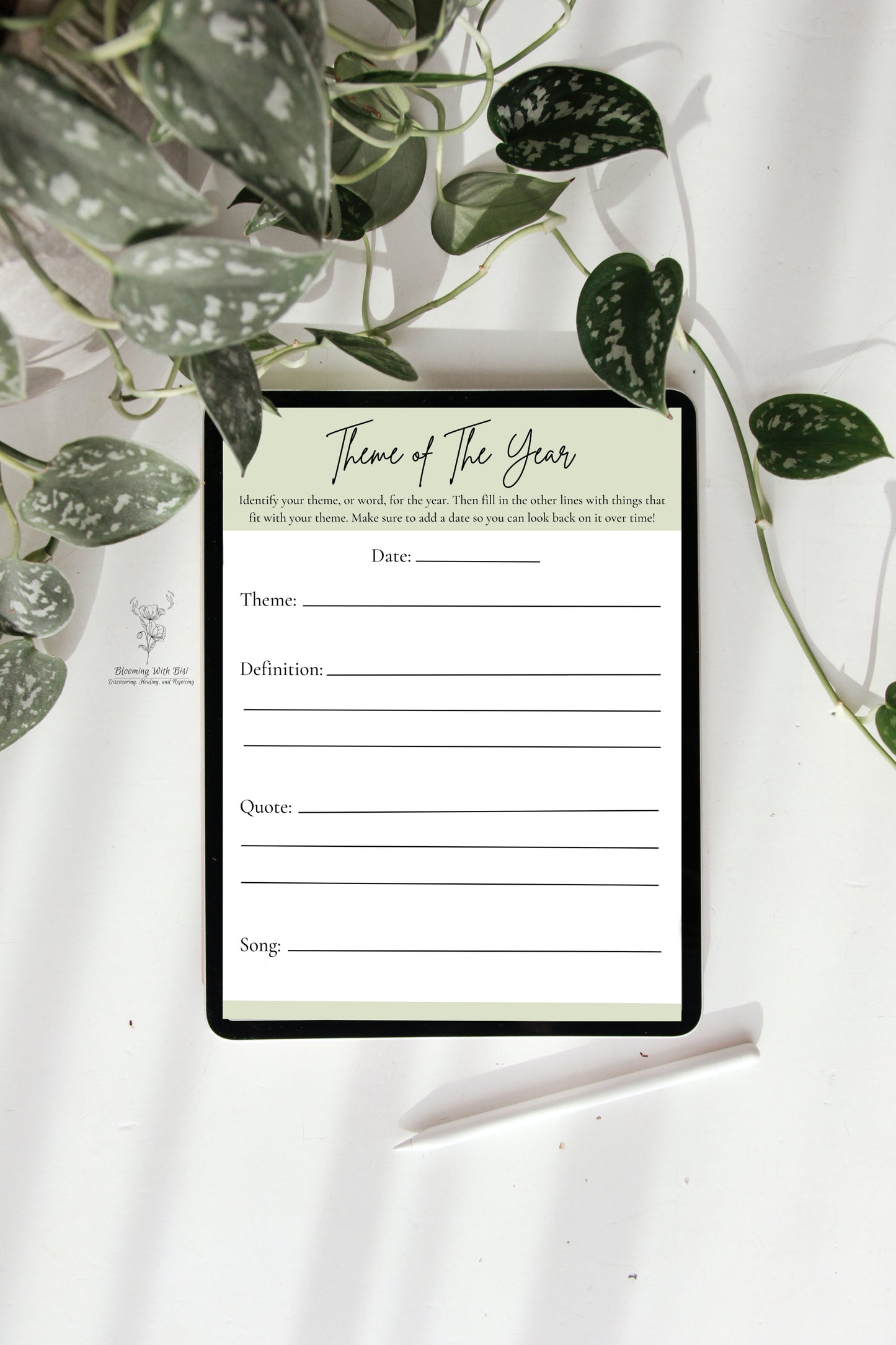 Theme of the Year Worksheet: Set Your Intention for the Year Ahead