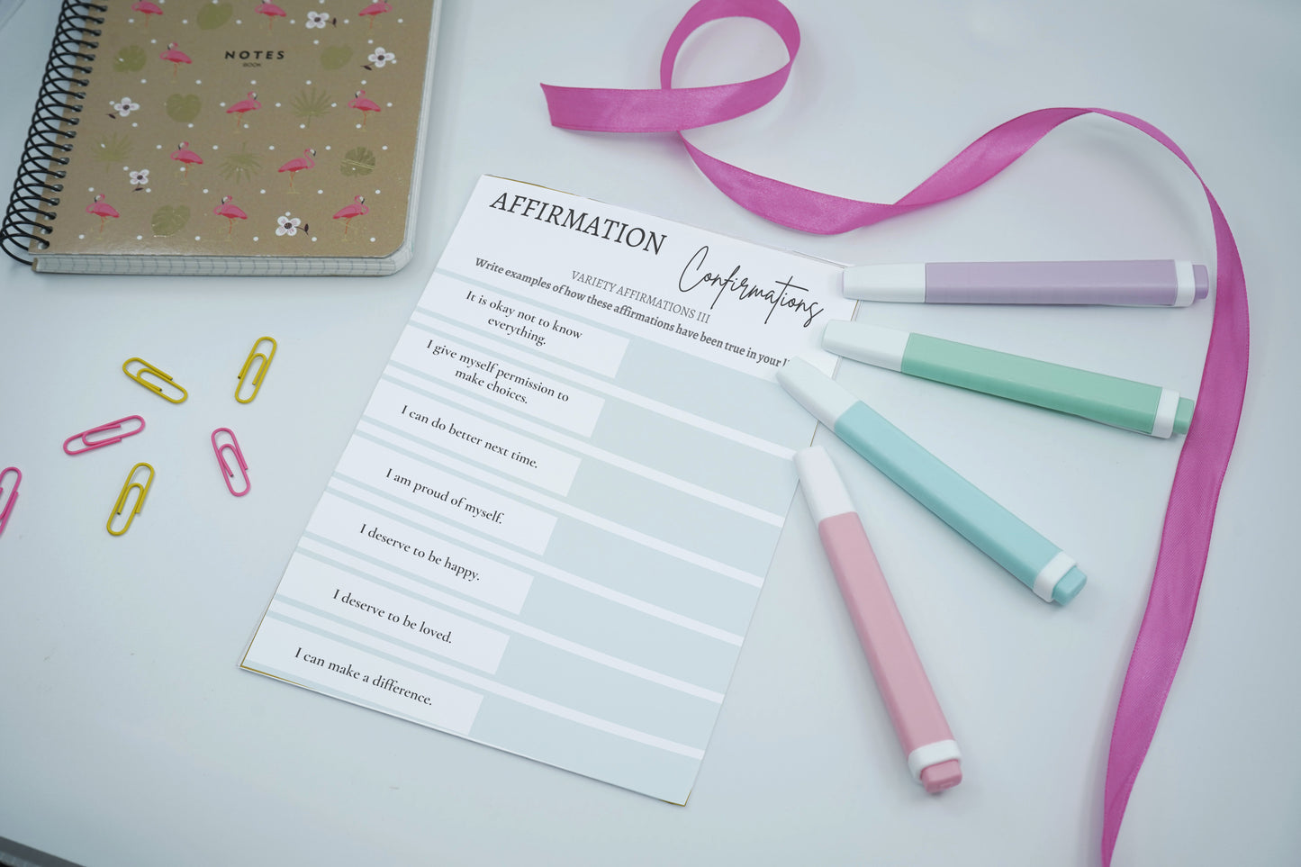 Variety Affirmations III: Digital Affirmations Worksheet