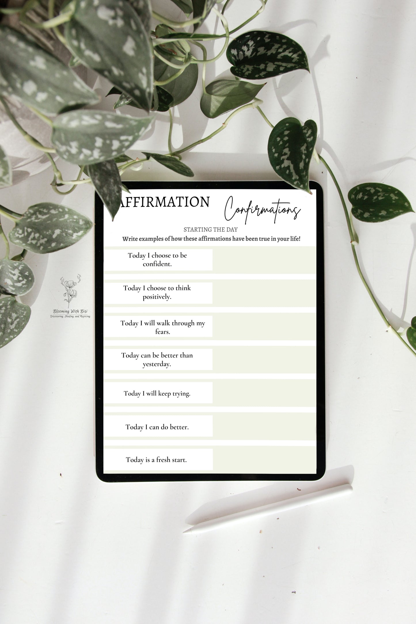 Start Your Day Right: Digital Affirmations Worksheet