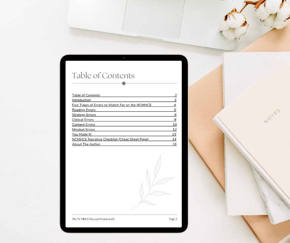 The NCMHCE Success Framework: How to Avoid  Common Exam Errors
